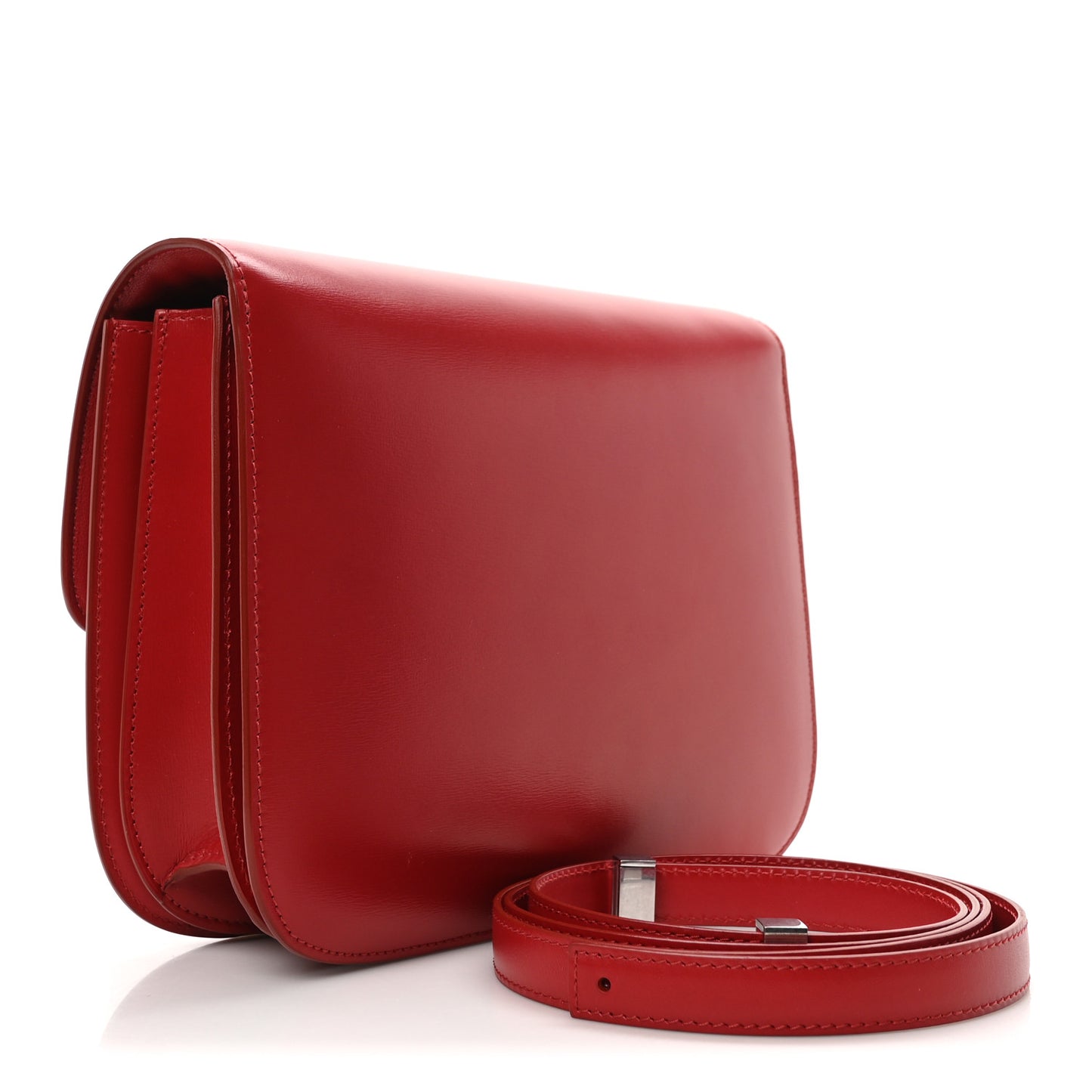 Box Calfskin Medium Classic Box Flap Bag Red