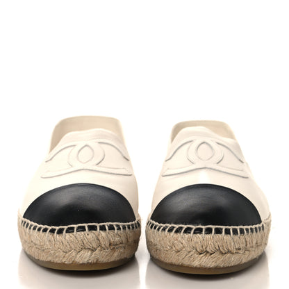Chanel Lambskin CC Espadrilles 40 White Black 3 of 11