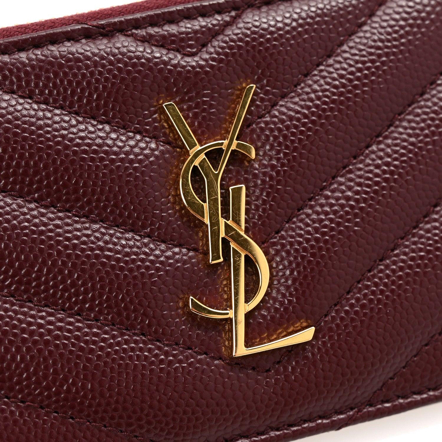 Saint Laurent Monogram Grain de Poudre 5 Fragments Zip Pouch Card Holder Palissandre 8 of 8
