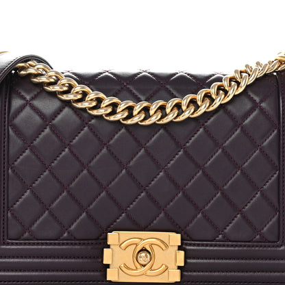 Chanel Lambskin Quilted Medium Boy Flap Purple 8 of 10