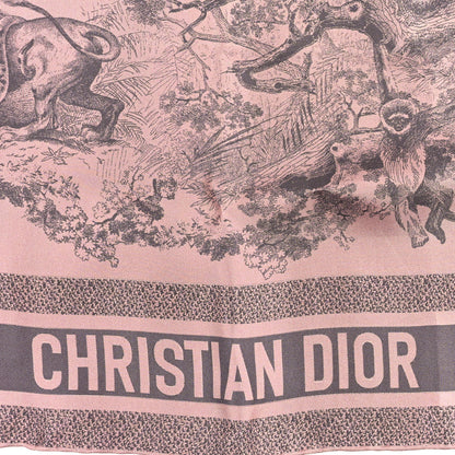 Christian Dior Silk Toile De Jouy Sauvage Square Scarf Pink 2 of 3