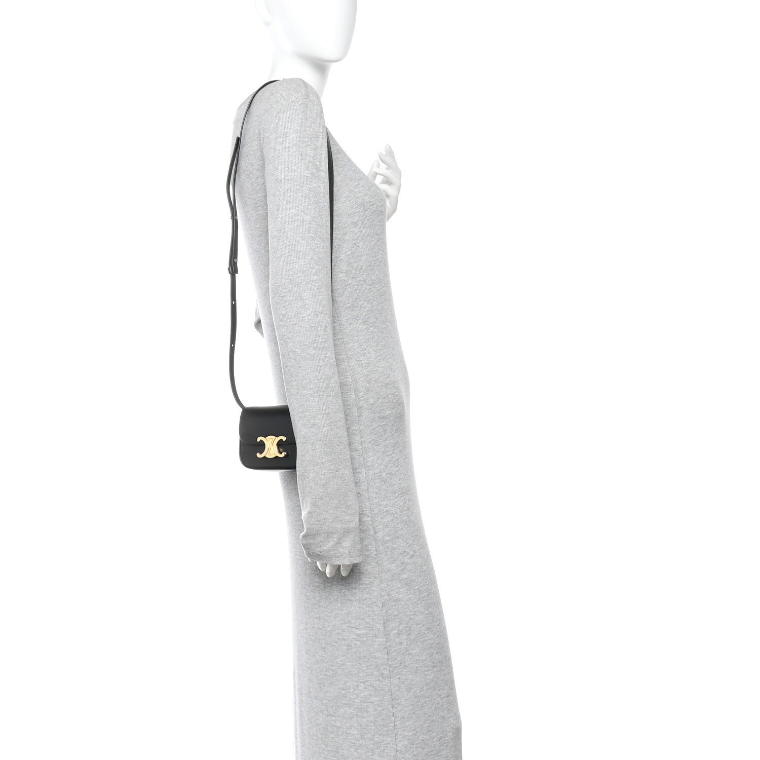 Celine Shiny Calfskin Mini Triomphe Black 2 of 9