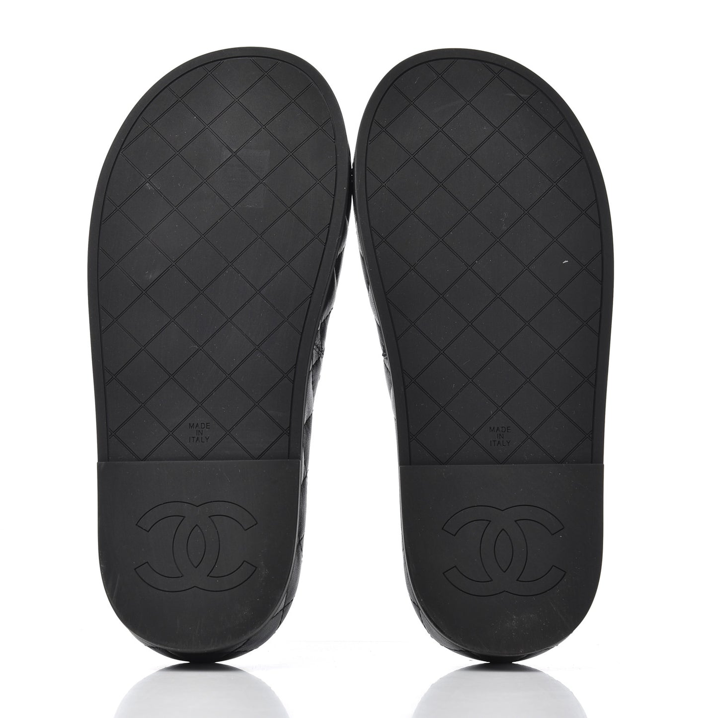Lambskin Quilted CC Mules Sandals 37 Black
