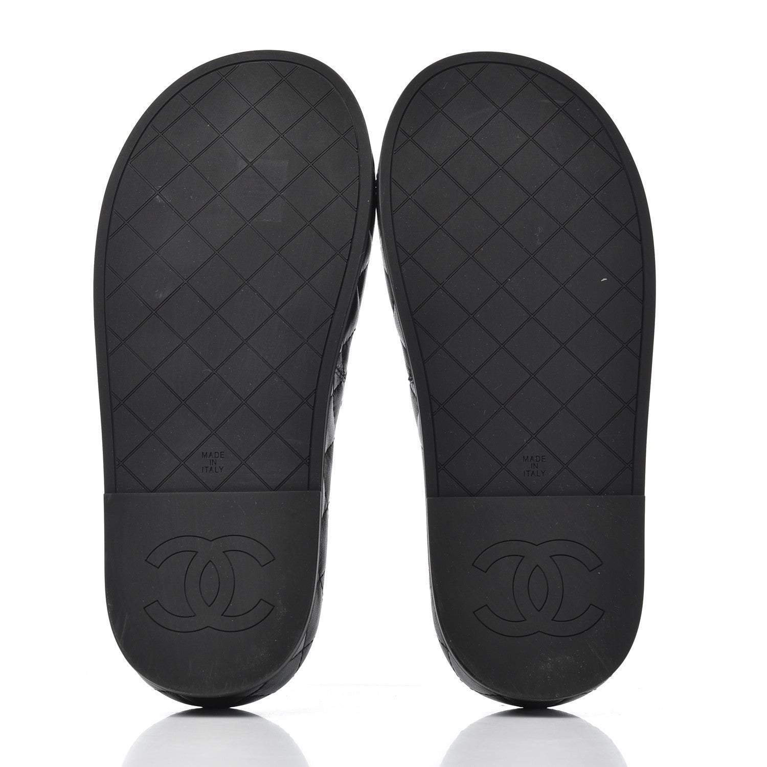 Chanel Lambskin Quilted CC Mules Sandals 37 Black 5 of 11