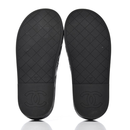Chanel Lambskin Quilted CC Mules Sandals 37 Black 5 of 11