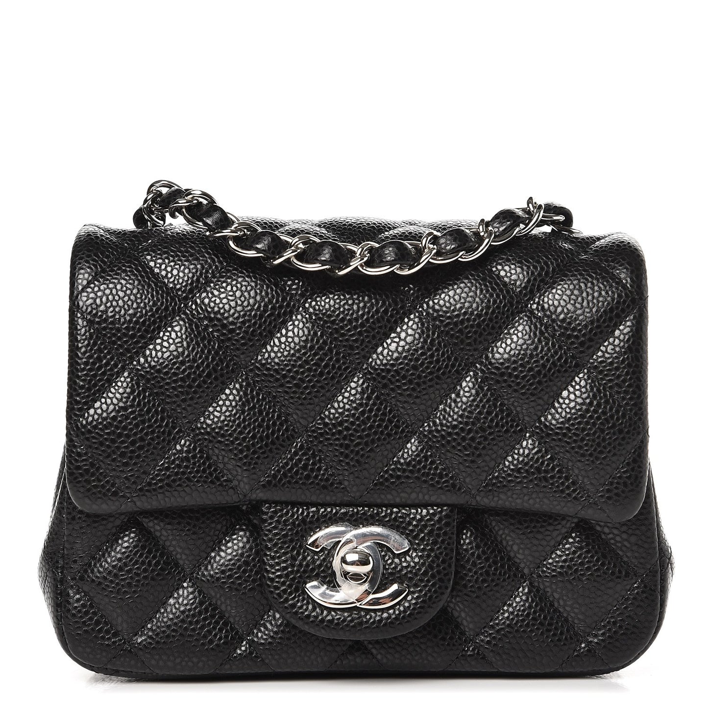 Caviar Quilted Mini Square Flap Black
