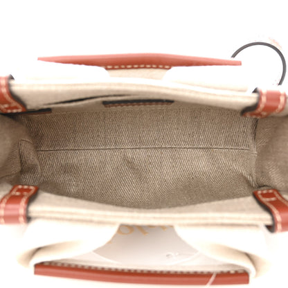 Chloe Cotton Calfskin Mini Woody Ribbon Tote White Brown 5 of 11