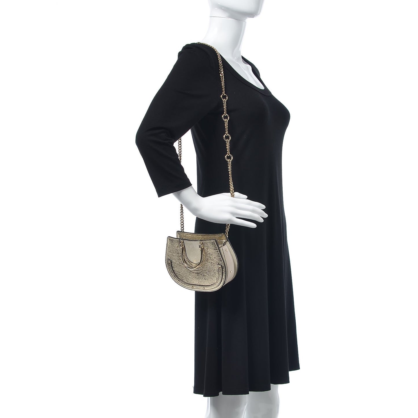 Metallic Calfskin Lambskin Suede Mini Pixie Signature Belt Bag Gold