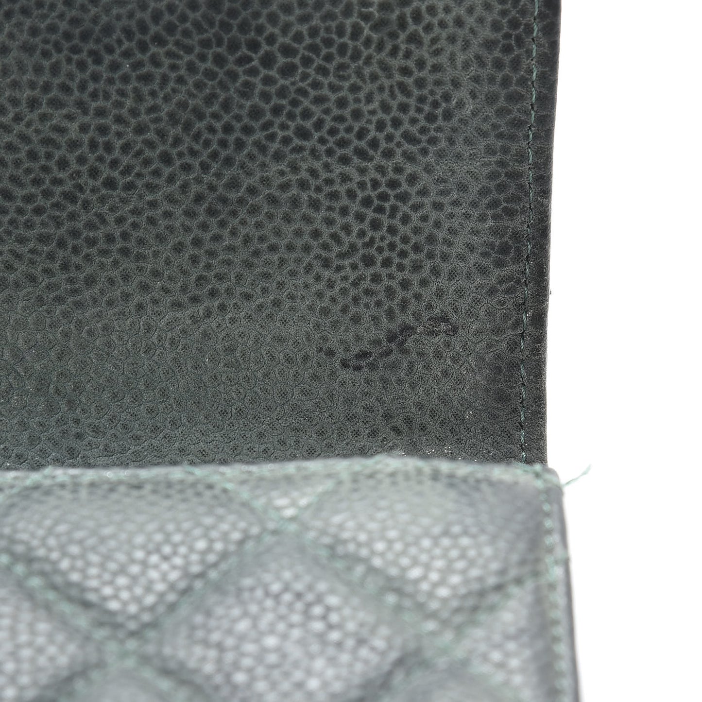 Iridescent Caviar Quilted Large Flap Wallet