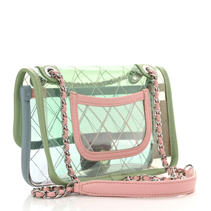Chanel Lambskin PVC Quilted Mini Coco Splash Flap Blue Green 3 of 12