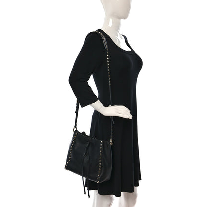 Valentino Garavani Grained Calfskin Small Rockstud Bucket Bag Black 2 of 11