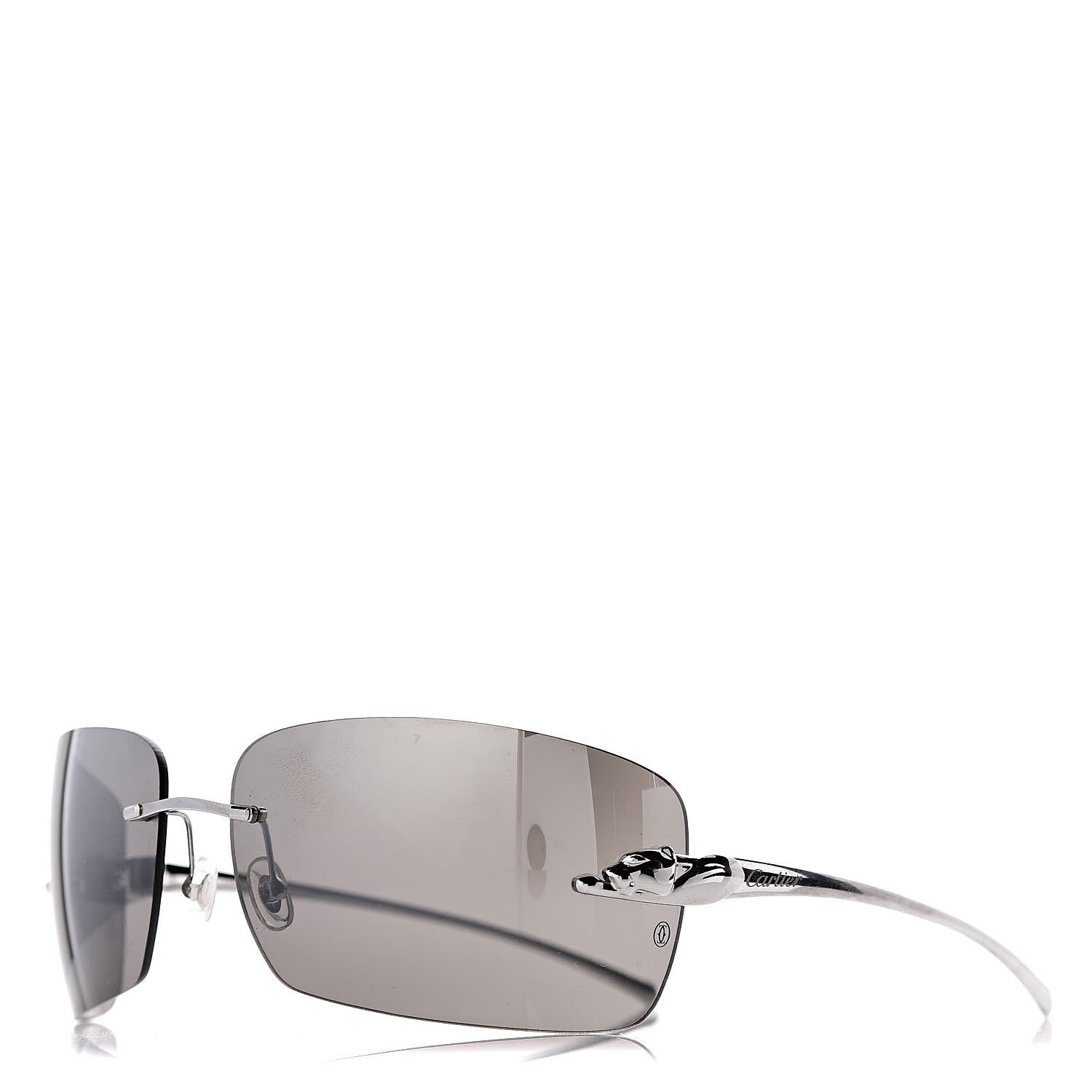 Cartier Panthere De Square Sunglasses Black Silver 1 of 8