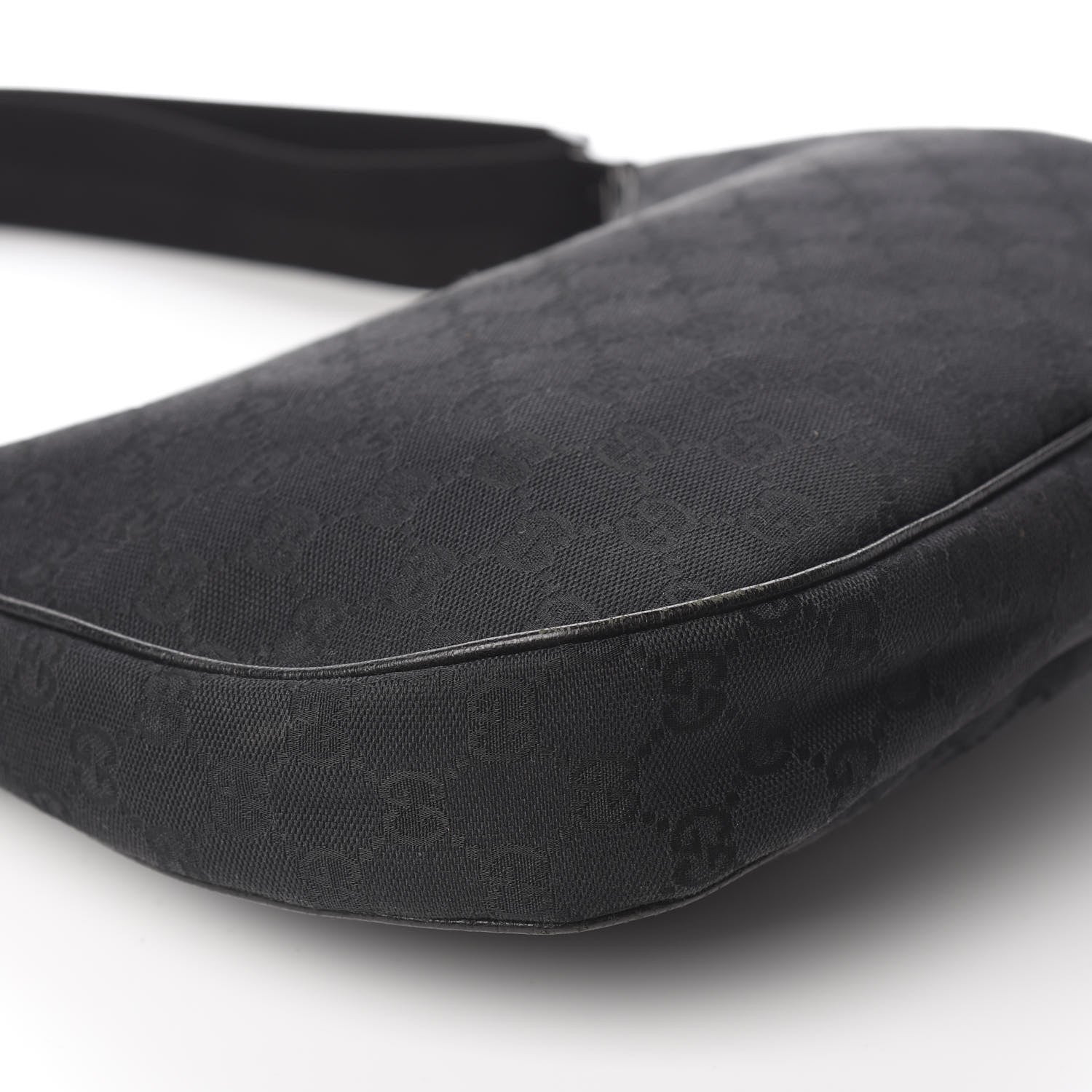 Gucci Monogram Medium Half Moon Hobo Black 5 of 10