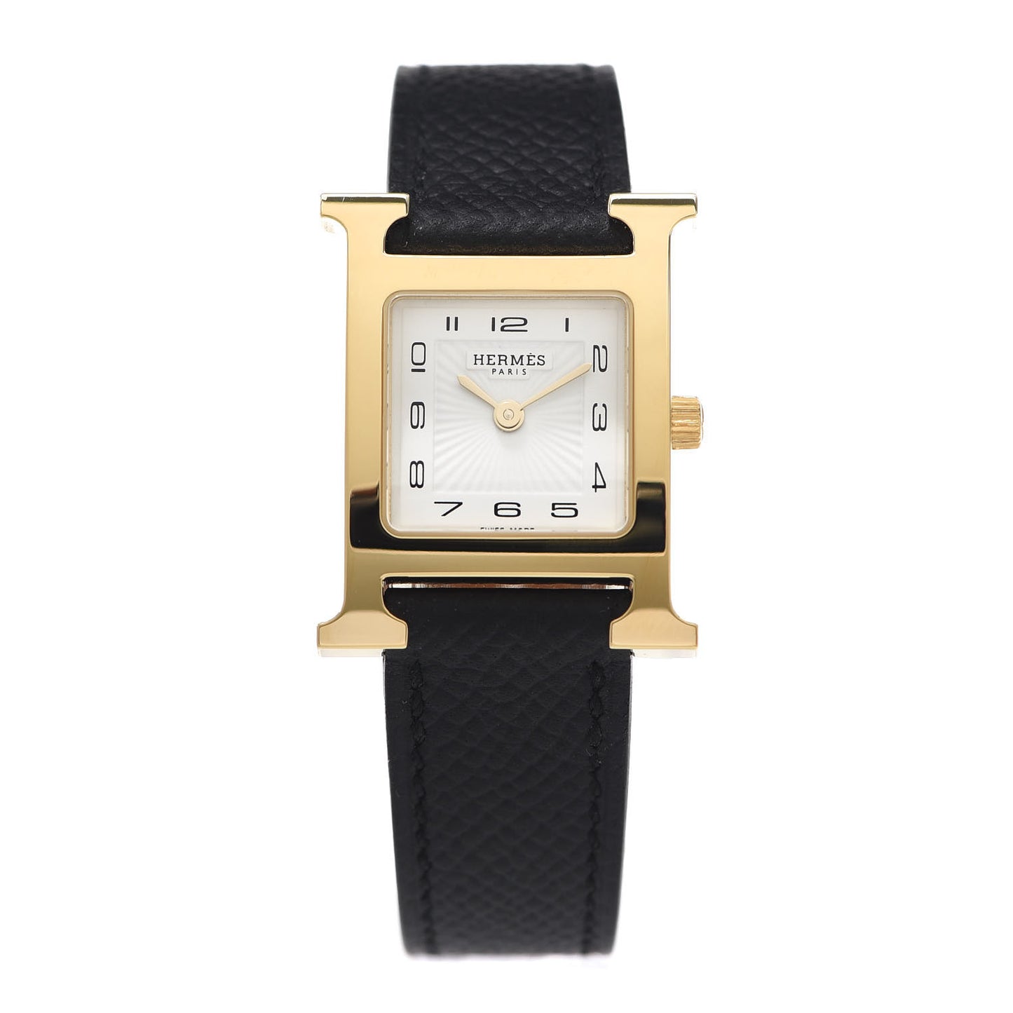 Stainless Steel Epsom 21mm Heure H Hour Quartz Watch Noir