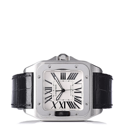 Cartier Stainless Steel Alligator 38mm Santos 100 Automatic Watch 3 of 8