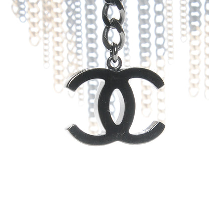 Chanel Multi Strand CC Short Collar Necklace Black Gold 5 of 7