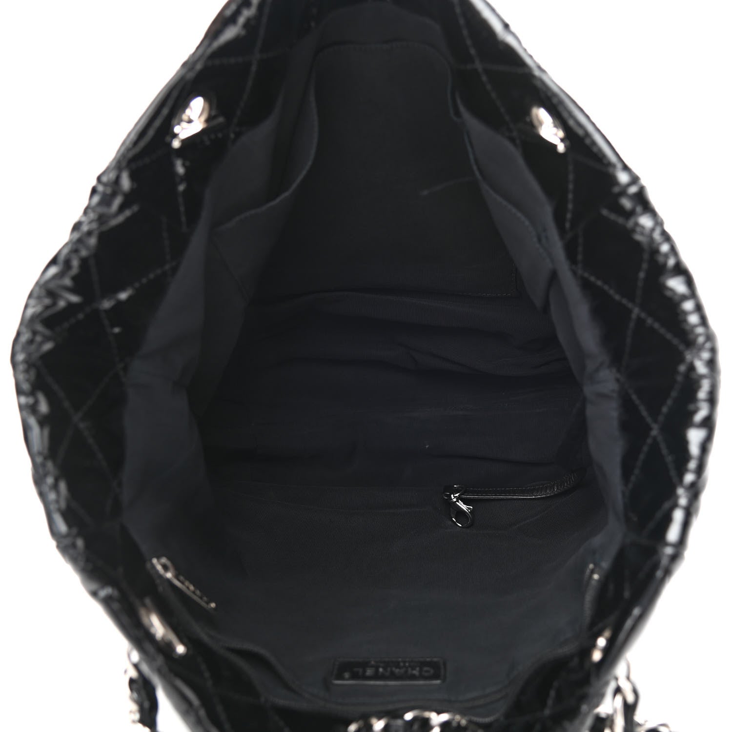 Chanel Patent Quilted Chic and Glitter Large Tote Black 4 of 9
