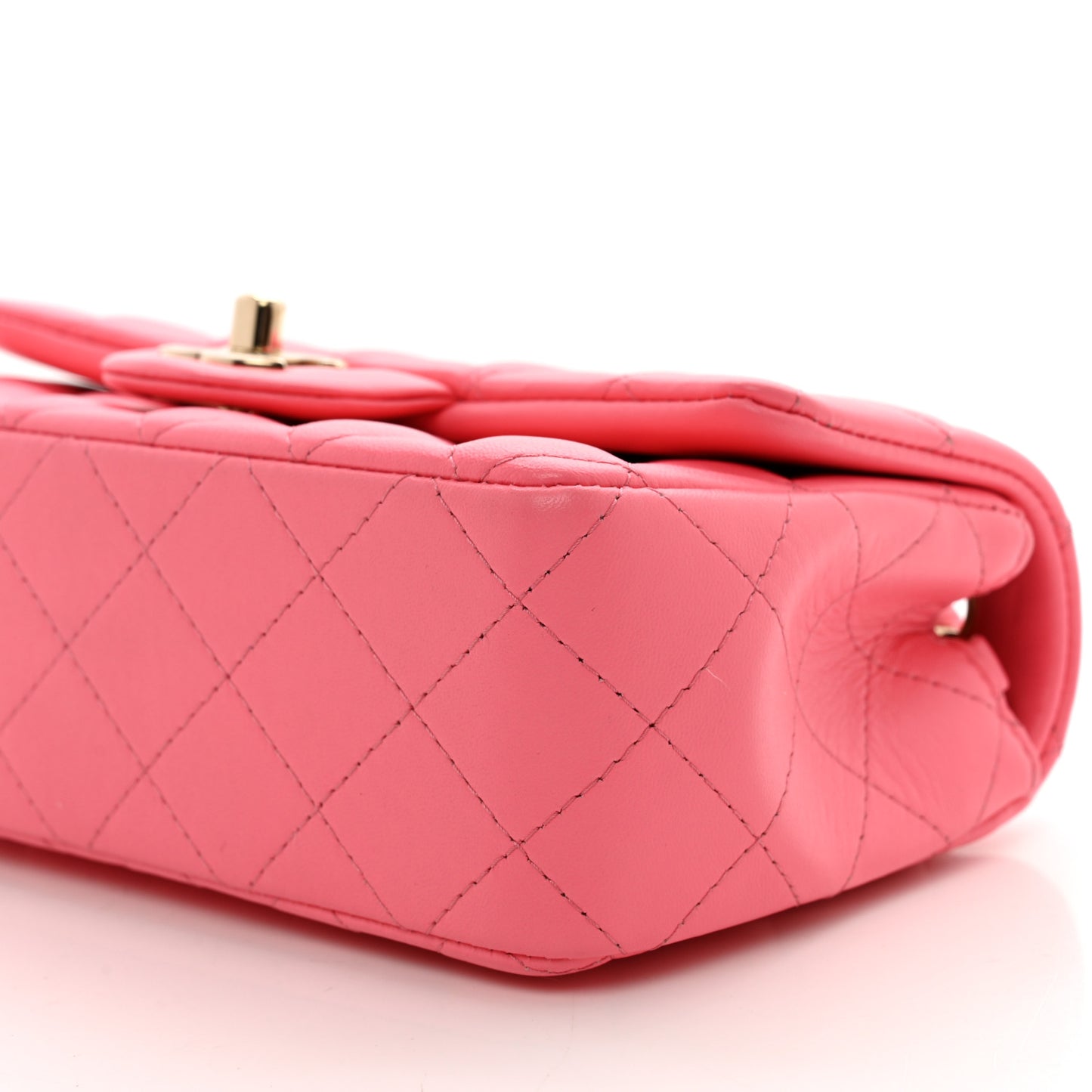 Lambskin Quilted Mini Rectangular Flap Pink