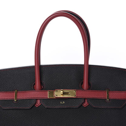 Hermes Togo Horseshoe Birkin 35 Black Rouge Grenat 14 of 14