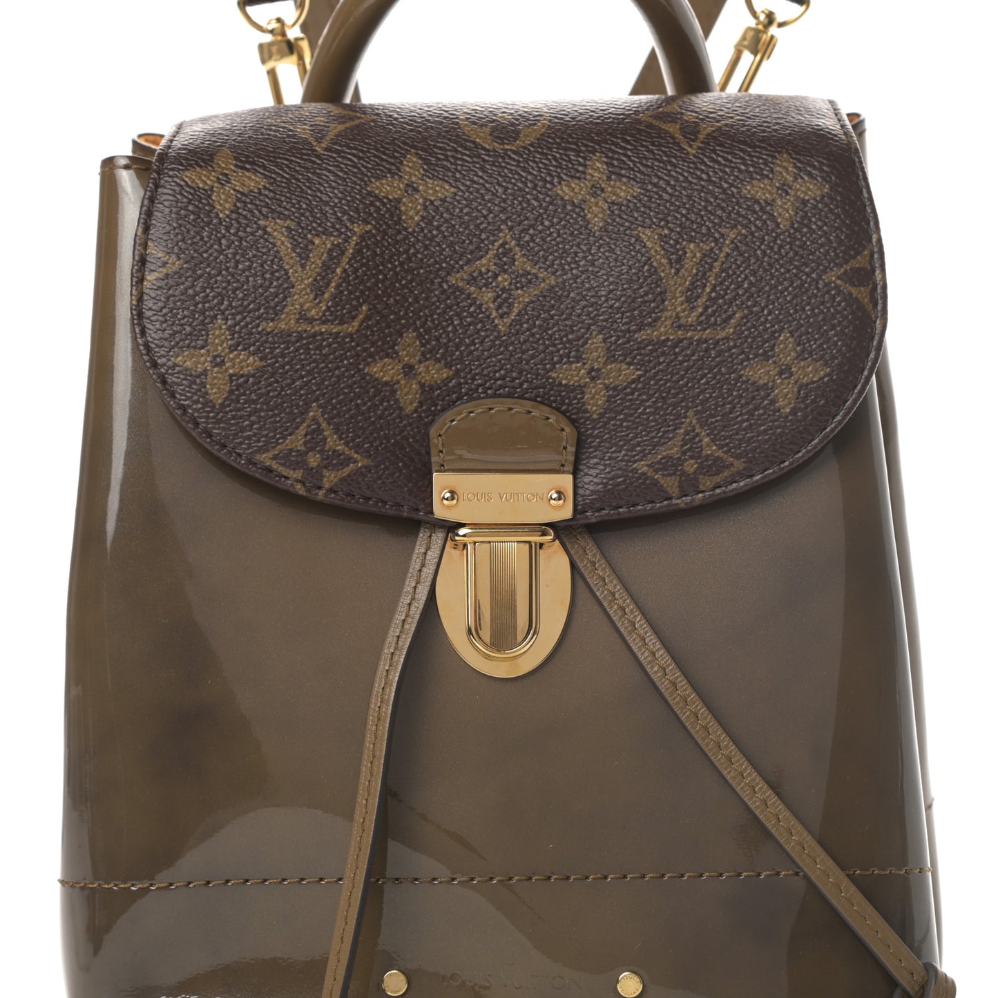 Patent Monogram Hot Springs Backpack Vert Bronze