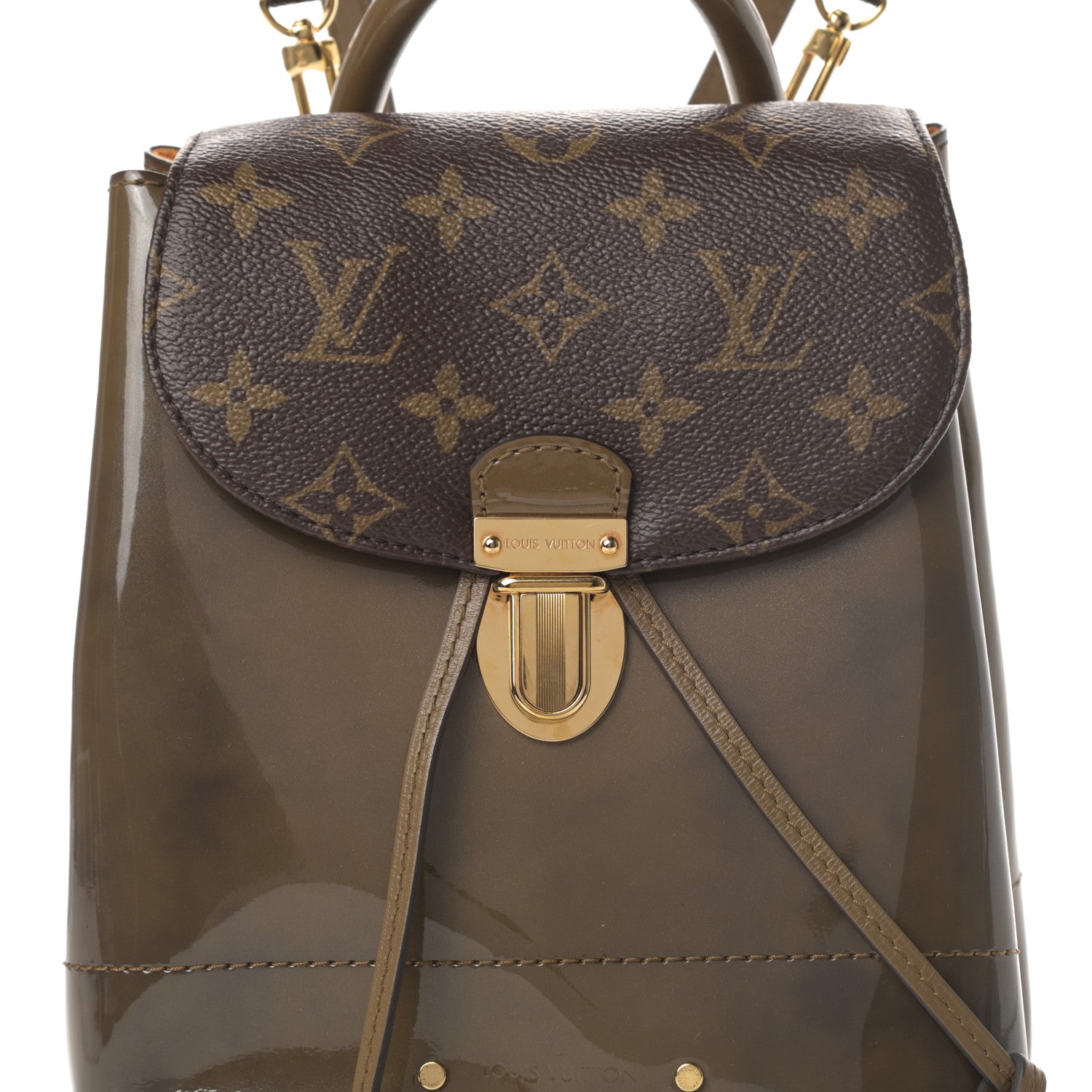 Louis Vuitton Patent Monogram Hot Springs Backpack Vert Bronze 8 of 12