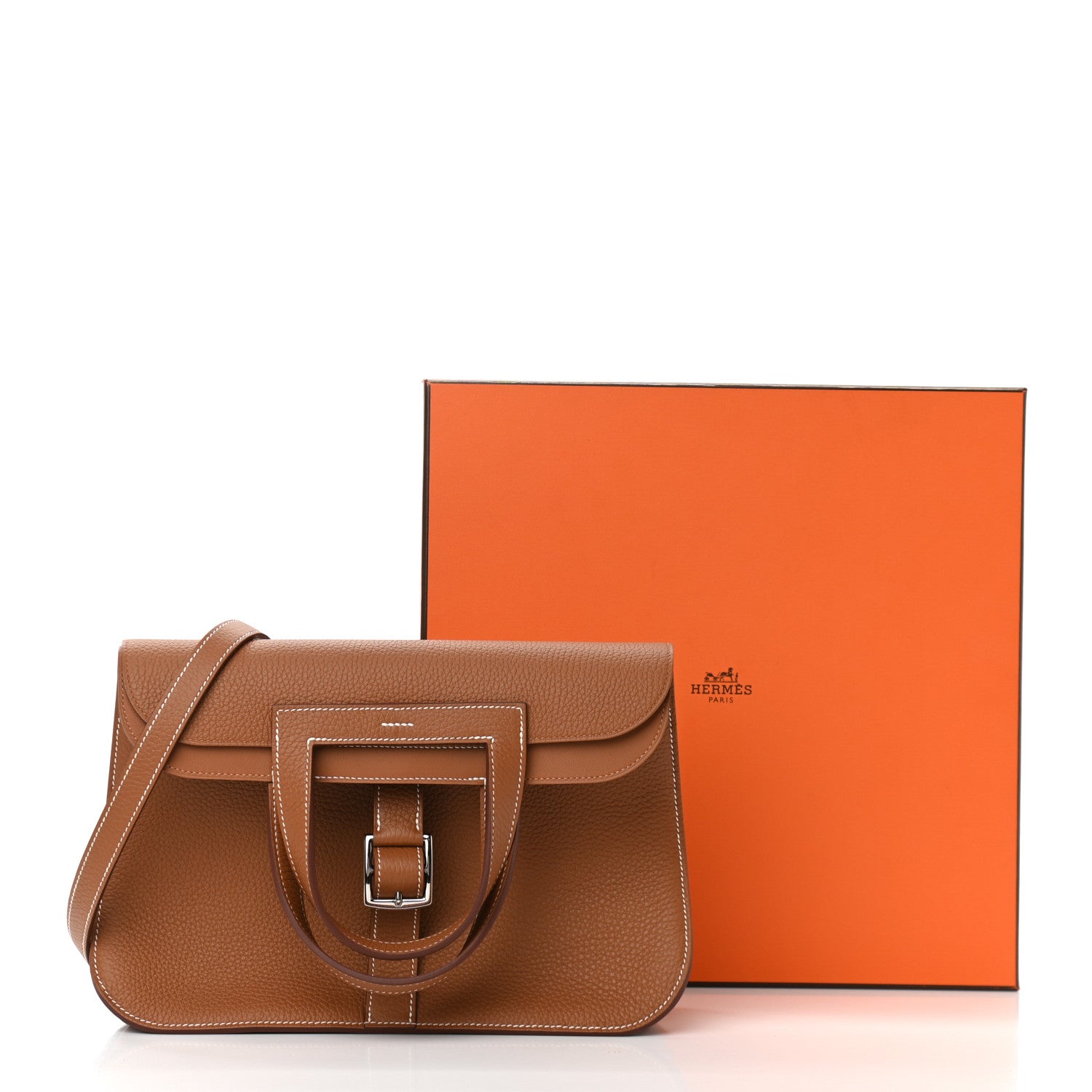 Hermes Taurillon Clemence Halzan 31 Gold 11 of 11