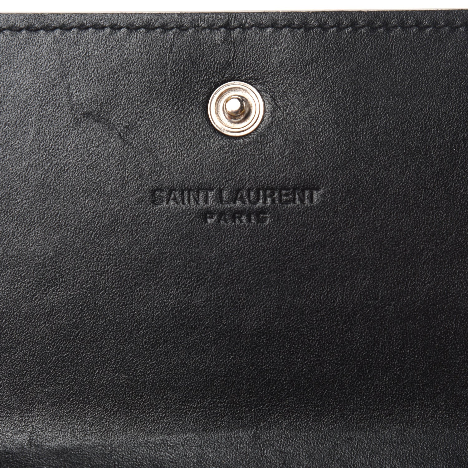 Saint Laurent Calfskin Crocodile Embossed Business Card Case Black 6 of 6