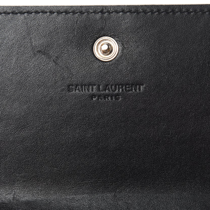 Saint Laurent Calfskin Crocodile Embossed Business Card Case Black 6 of 6