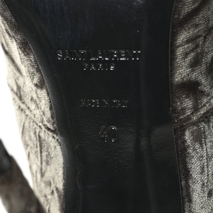 Saint Laurent Velvet Ella Knee High Boots 40 Grey 6 of 6