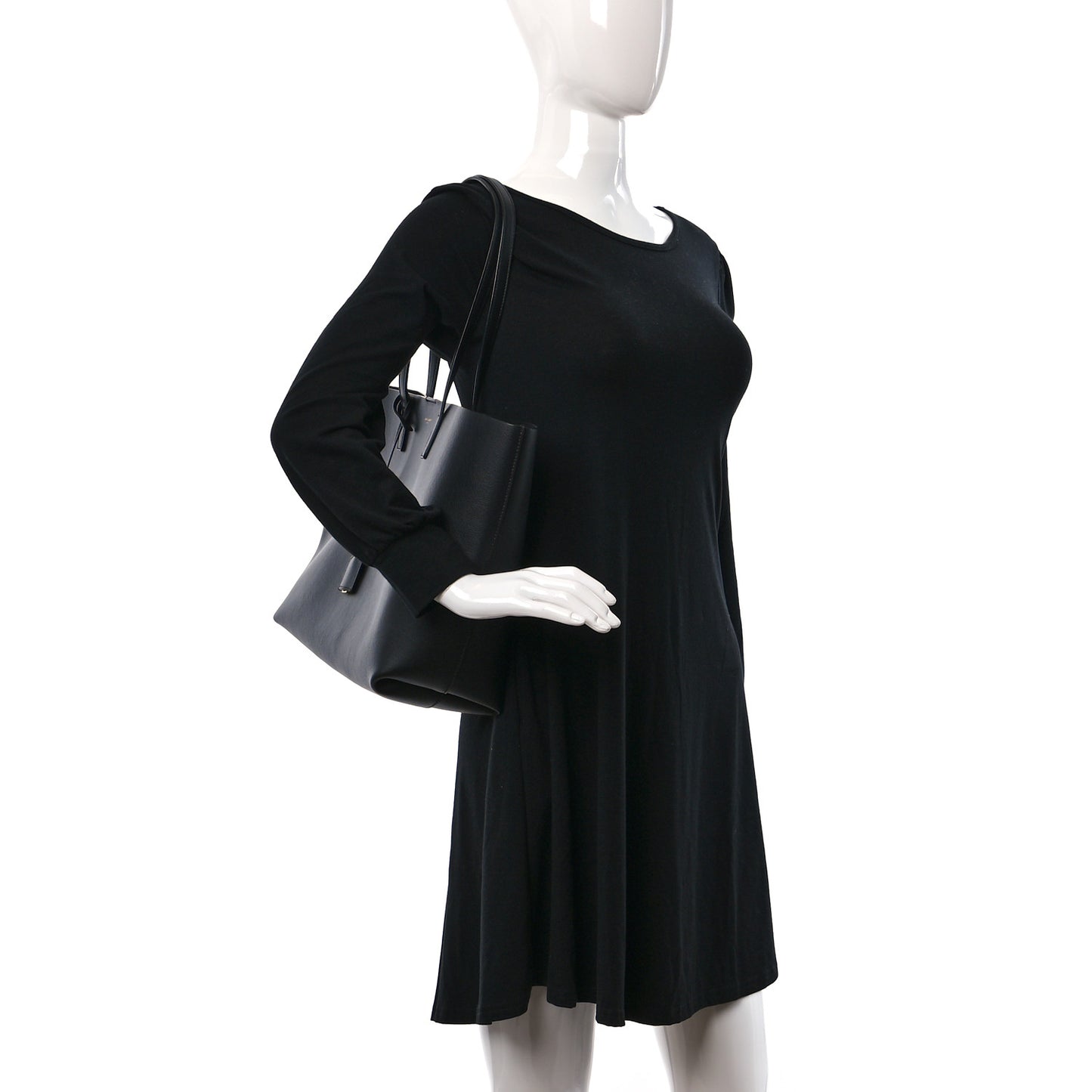 Calfskin Large Shopping Tote Black