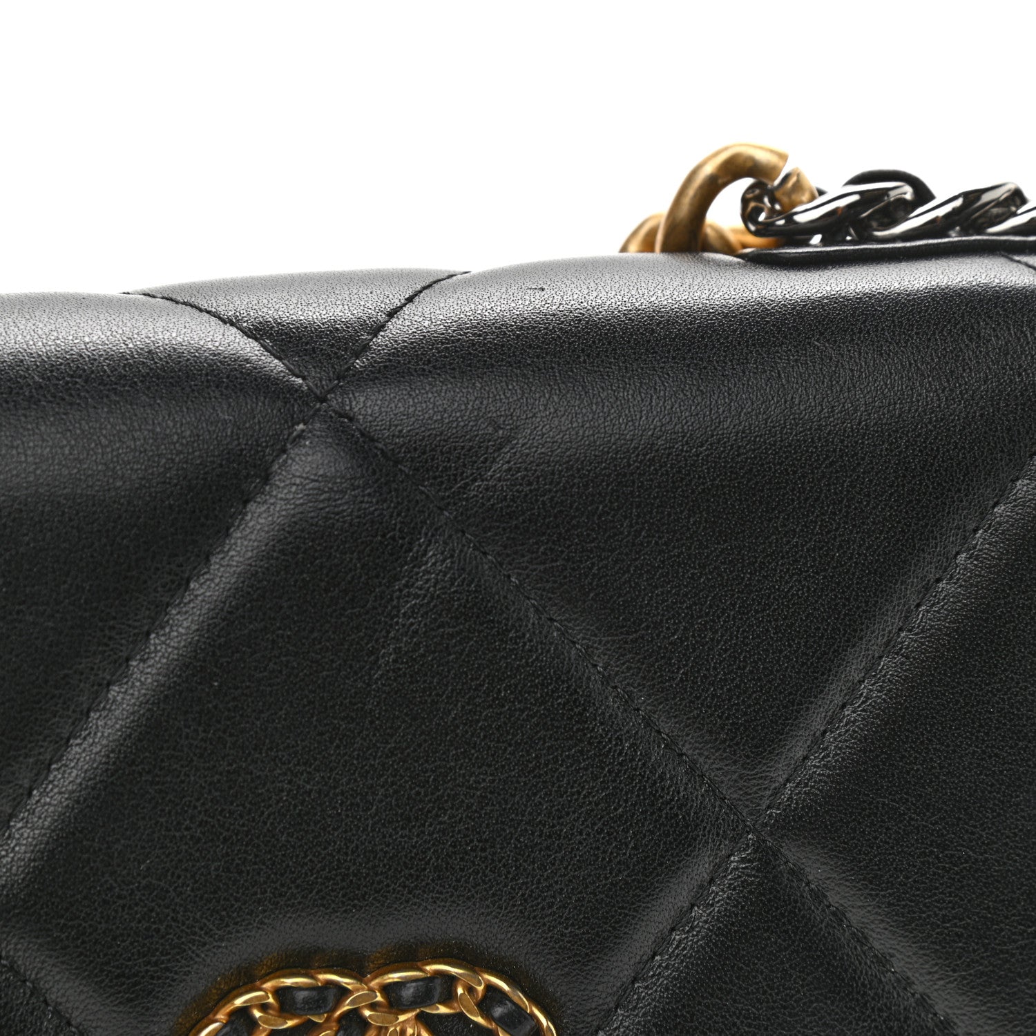 Chanel Lambskin Quilted Chanel 19 Wallet On Chain WOC Black 12 of 12