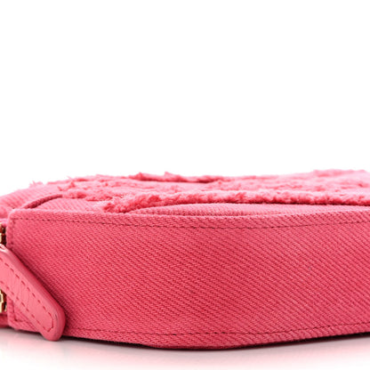 Chanel Denim Chevron Small Coco Clutch With Chain Dark Pink 10 of 15