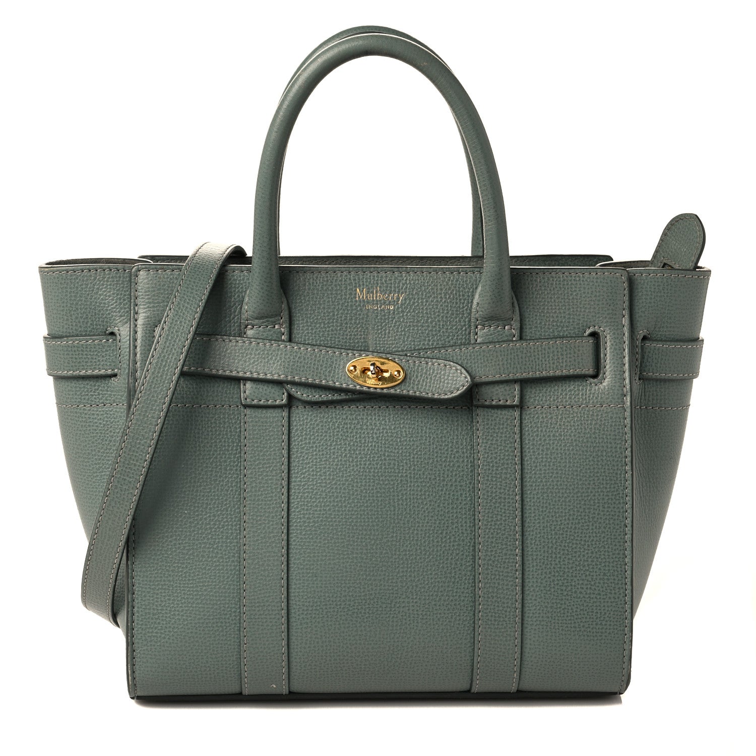 Mulberry Small Classic Grain Mini Zipped Bayswater Antique Blue 1 of 10