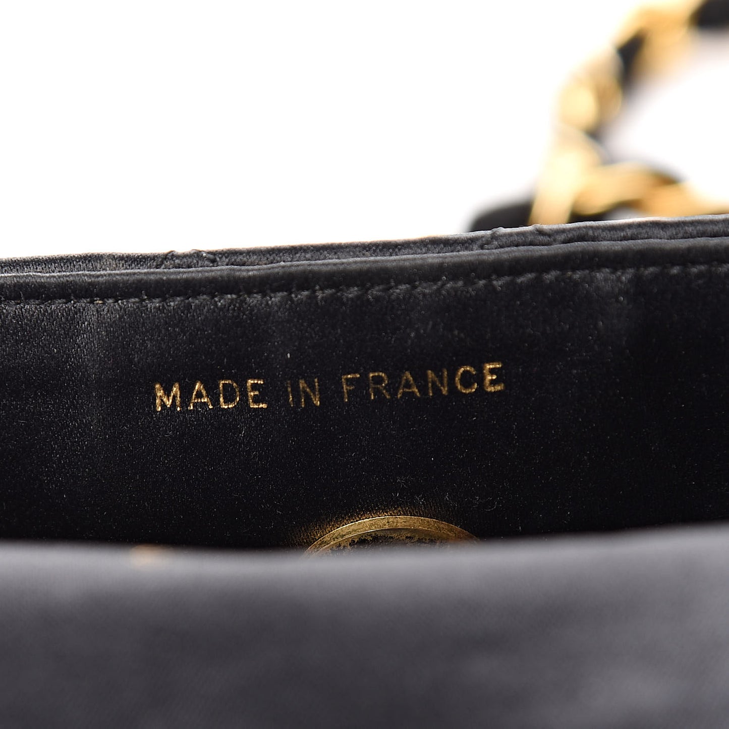 Satin Quilted Micro Mini Flap Black