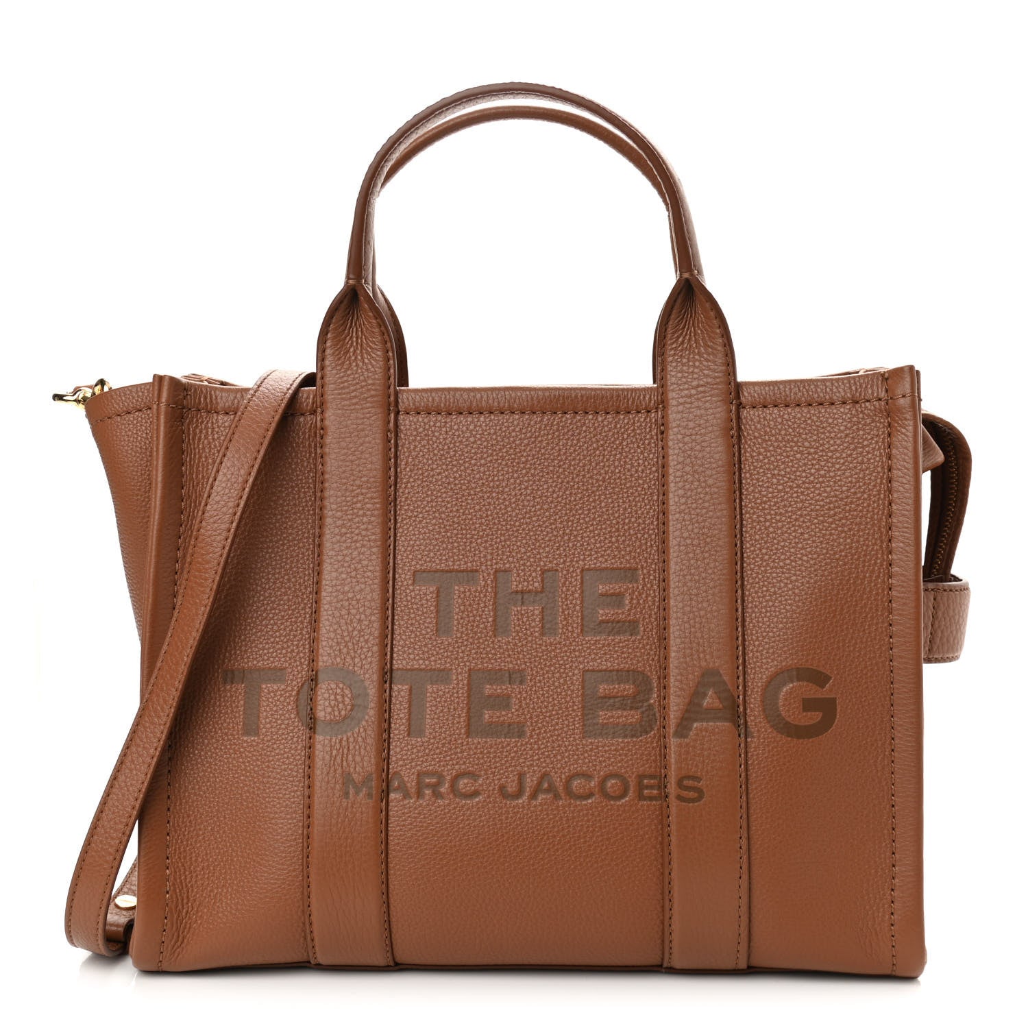 Marc Jacobs Grained Calfskin Medium The Tote Bag Argan Oil 1 of 9