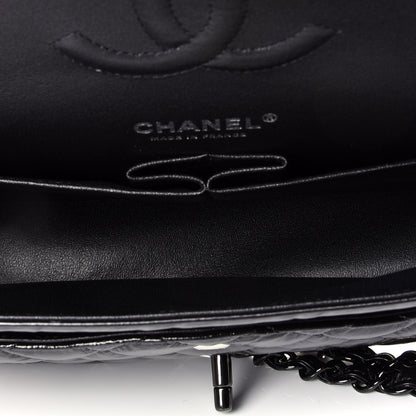 Chanel Shiny Crumpled Calfskin Quilted Medium Double Flap So Black 5 of 10
