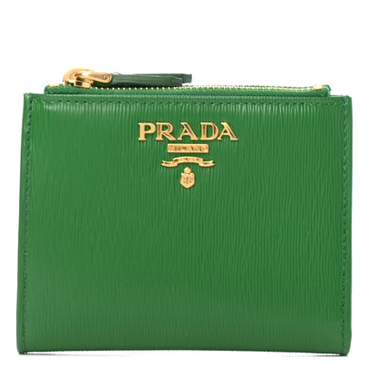 Prada Vitello Move Zip Coin Case Wallet Verde 1 of 7