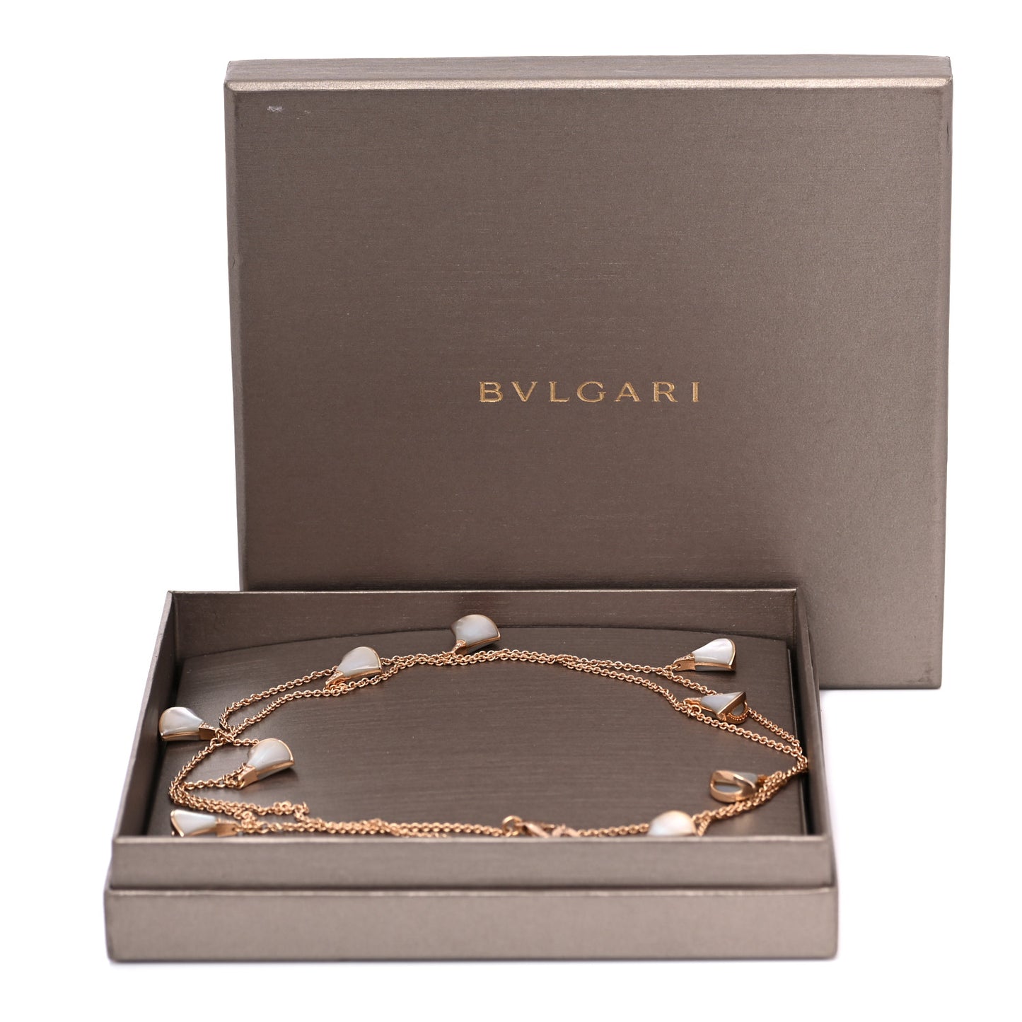 18K Rose Gold Diamond Mother of Pearl Divas' Dream Station Necklace