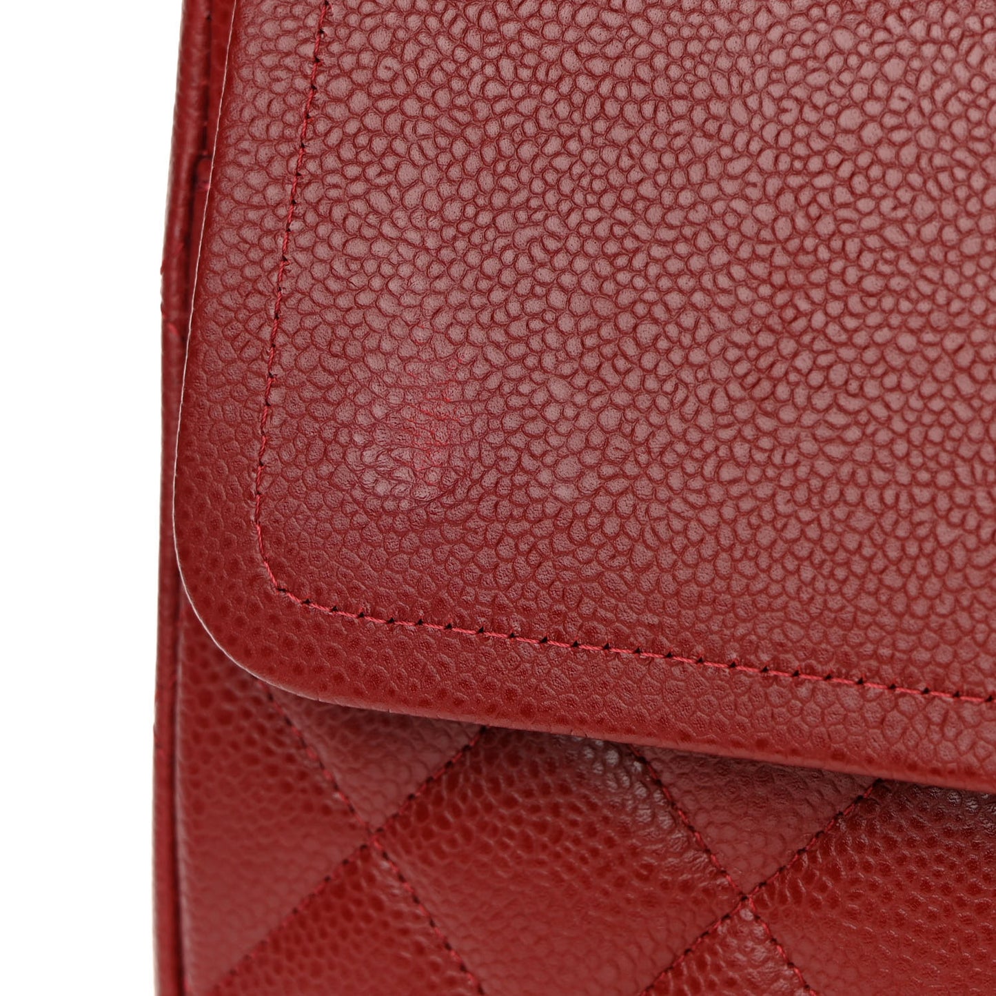 Caviar Quilted Maxi Double Flap Red