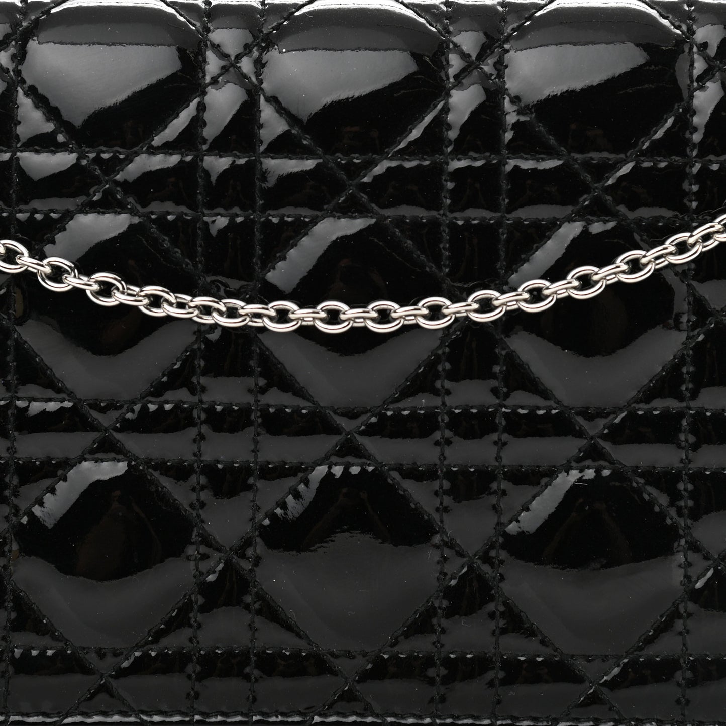 Patent Cannage Lady Dior Convertible Clutch Black