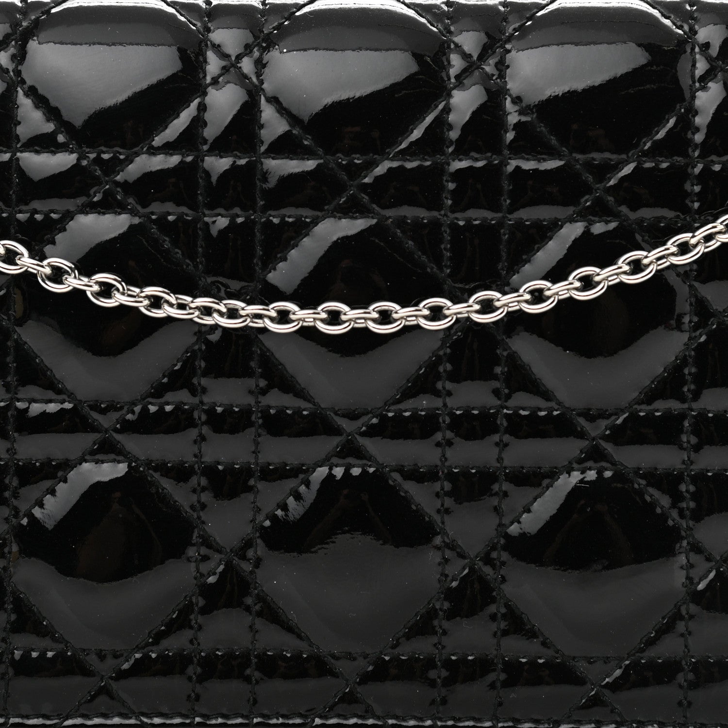 Christian Dior Patent Cannage Lady Dior Convertible Clutch Black 7 of 10