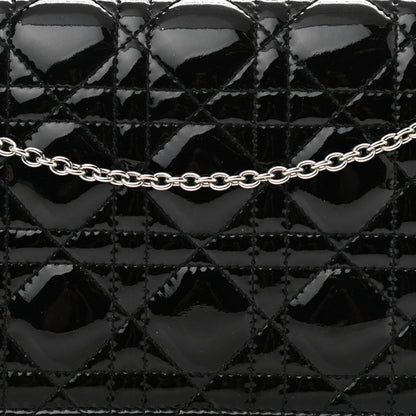 Christian Dior Patent Cannage Lady Dior Convertible Clutch Black 7 of 10
