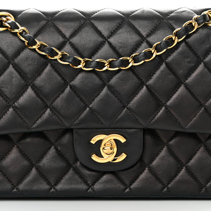 Chanel Lambskin Quilted Medium Double Flap Black 9 of 22