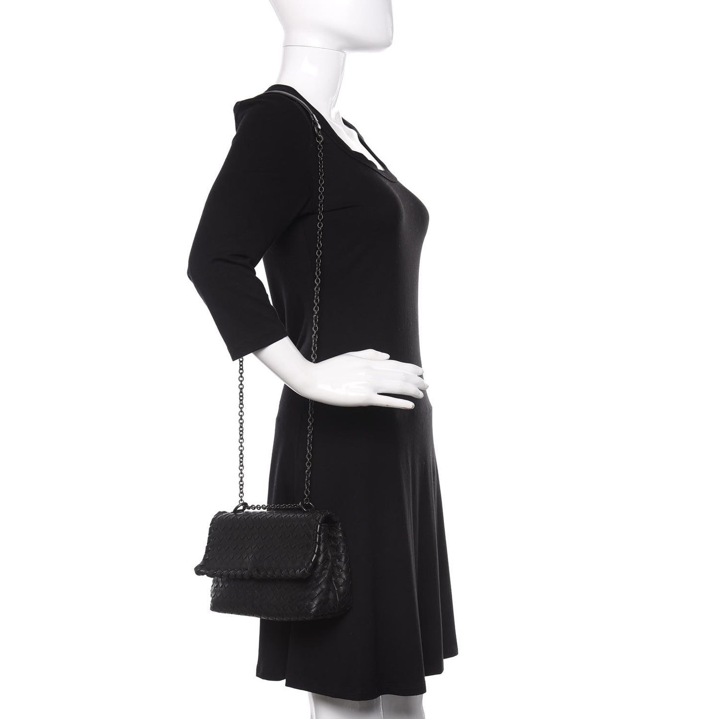 Nappa Intrecciato Baby Olimpia Shoulder Bag Black