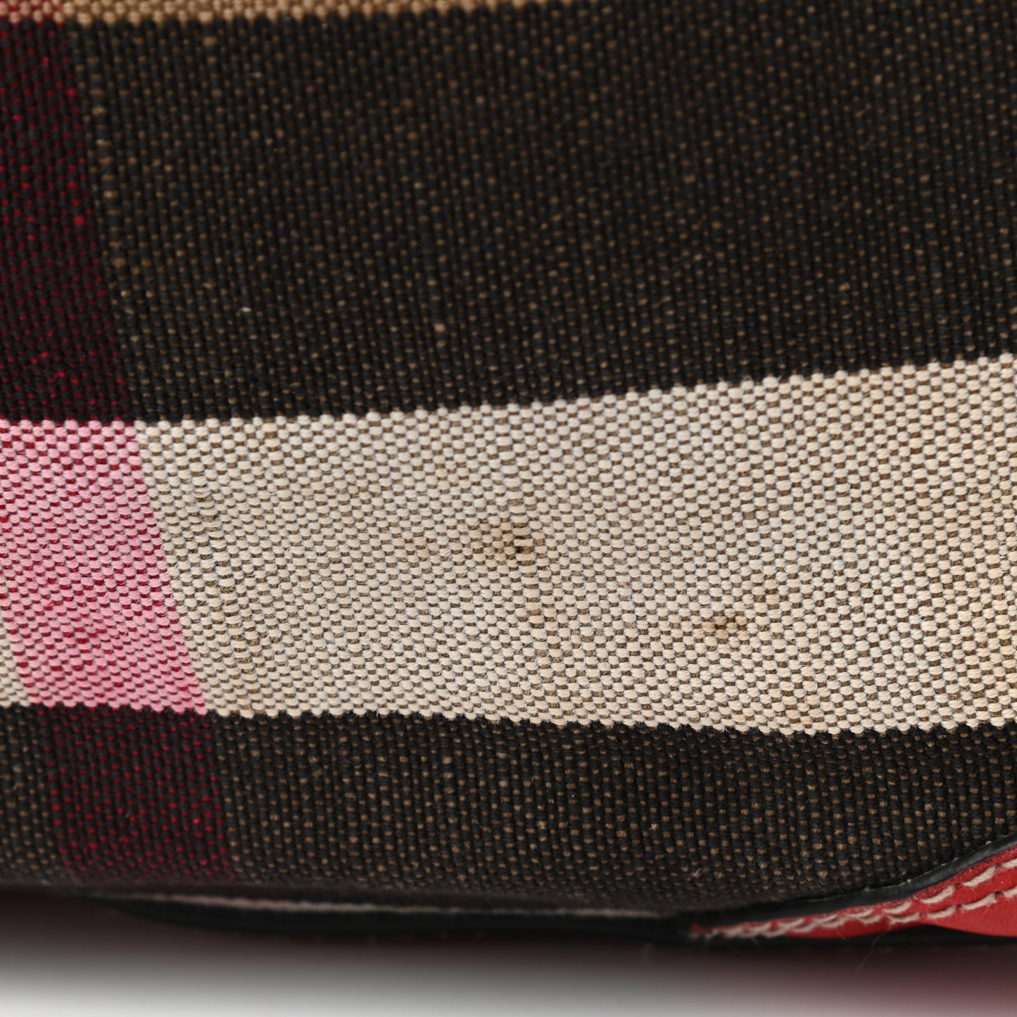 Canvas Mega Check Medium Ashby Hobo Saddle Cadmium Red
