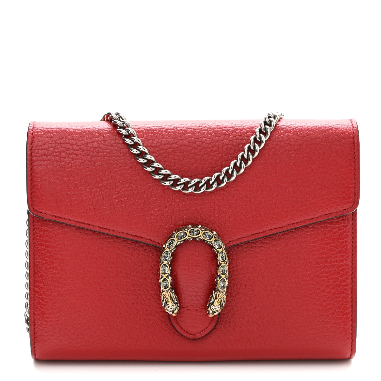 Gucci Calfskin Mini Dionysus Chain Wallet Hibiscus Red 1 of 11