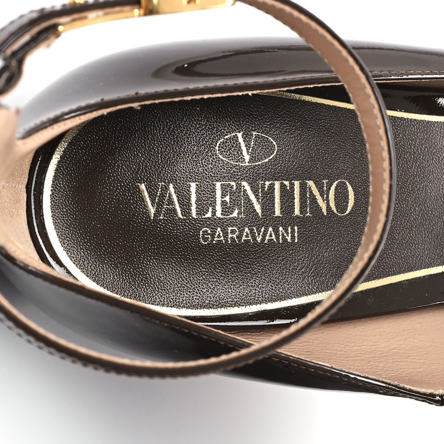 Valentino Garavani Patent Tan-Go 55/155mm Platform Pumps 37.5 Dark Brown 8 of 11