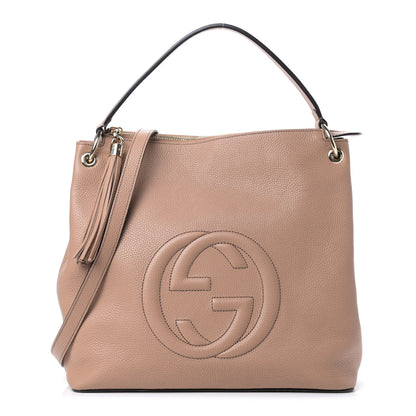 Gucci Pebbled Calfskin Large Soho Hobo Camelia 1 of 9
