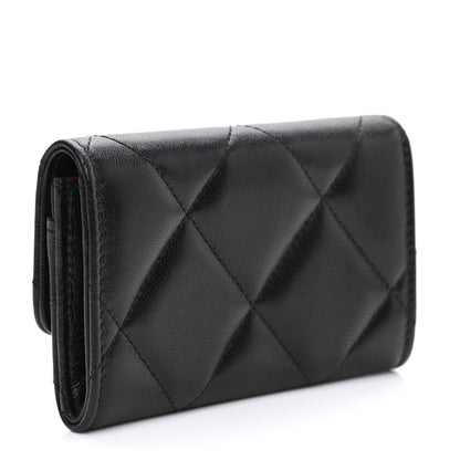 Chanel Lambskin Quilted Chanel 19 Flap Card Holder Black 3 of 9