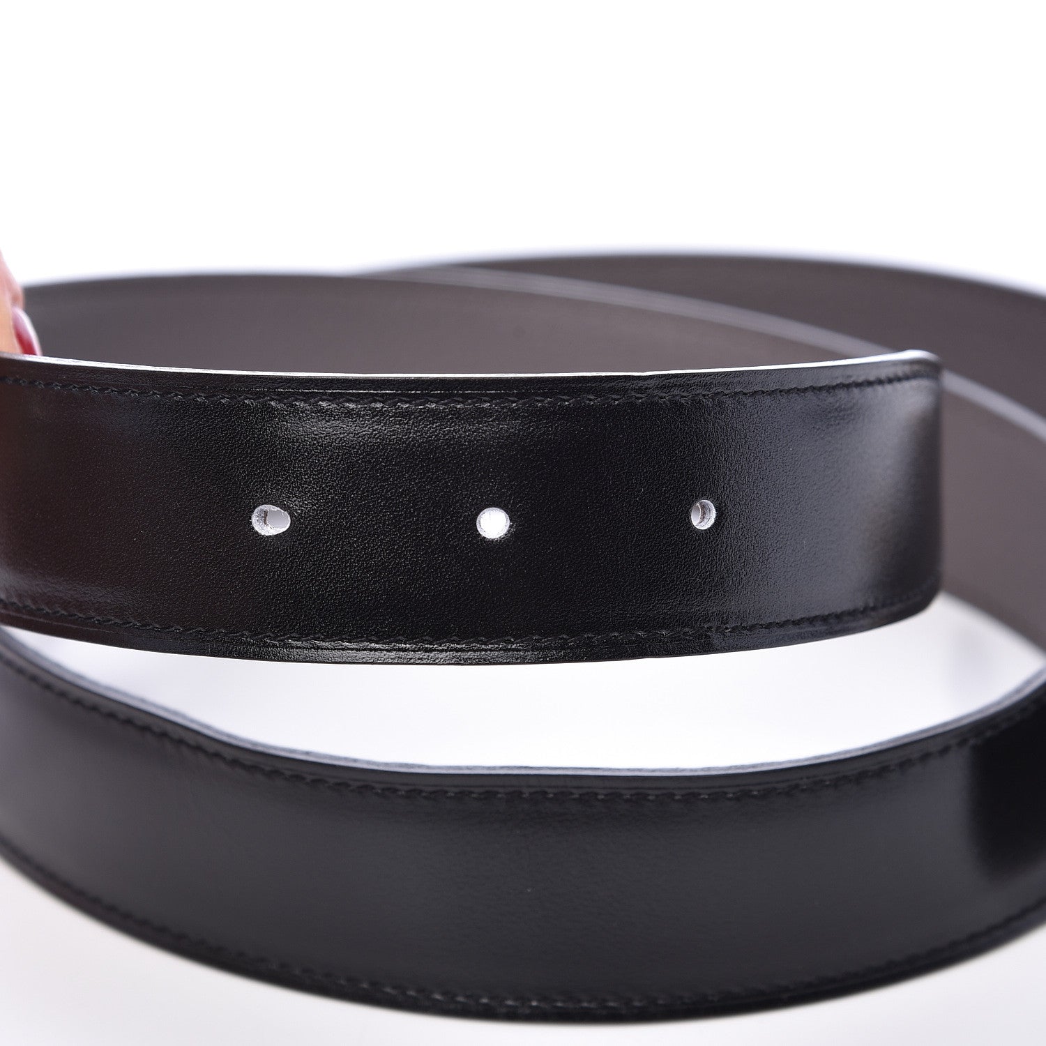 Hermes Box Togo Strie 32mm H Belt 95 Black Etain 5 of 7